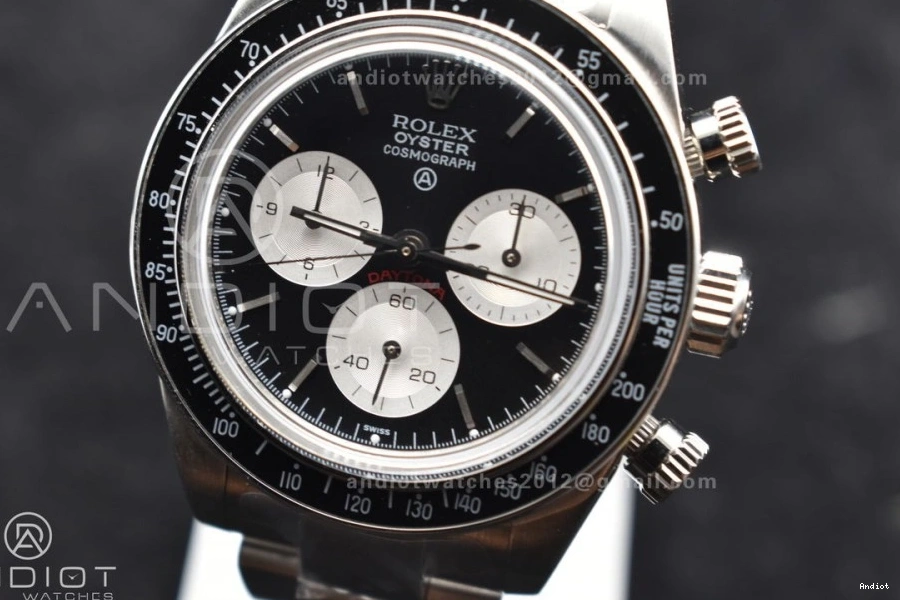 Black Daytona Bracelet A7750 on SS Best White Dial SS ADGF Edition 0405